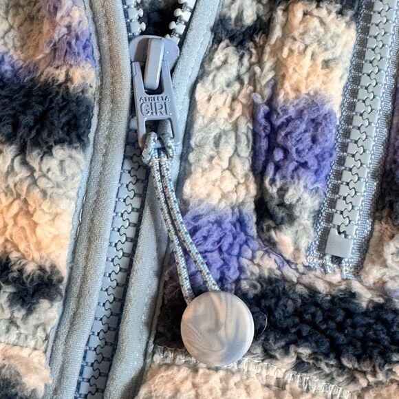 Athleta Girl Jacket Size Large So Toasty Tugga Sherpa Full zip up Cozy Fuzzy - Picture 7 of 12